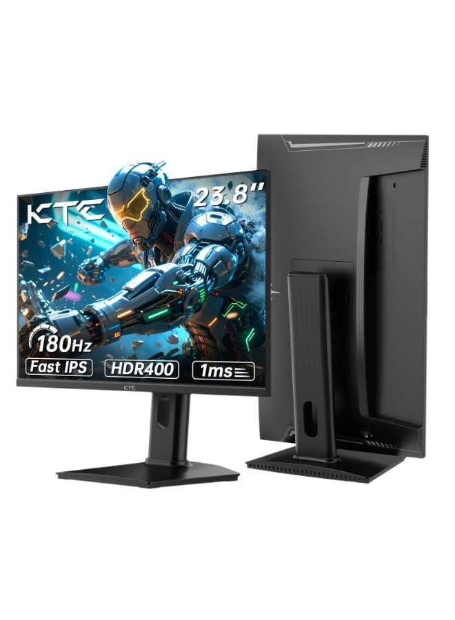KTC 24 inch Gaming Monitor QHD 180Hz, Fast IPS 1440p Computer Monitor, Up to 185Hz, 1ms, G-Sync/FreeSync, HDR400, Height Adjustable, 2 x HDMI, 1 x DP H24T7 - Image 1